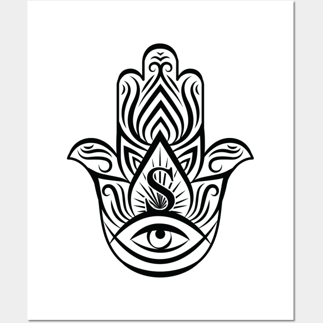 Hamsa, design with Evil-Eye for Good Luck Wall Art by NPdesigns2000